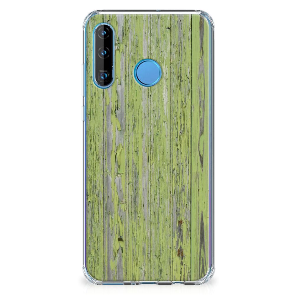 Huawei P30 Lite Stevig Telefoonhoesje Green Wood