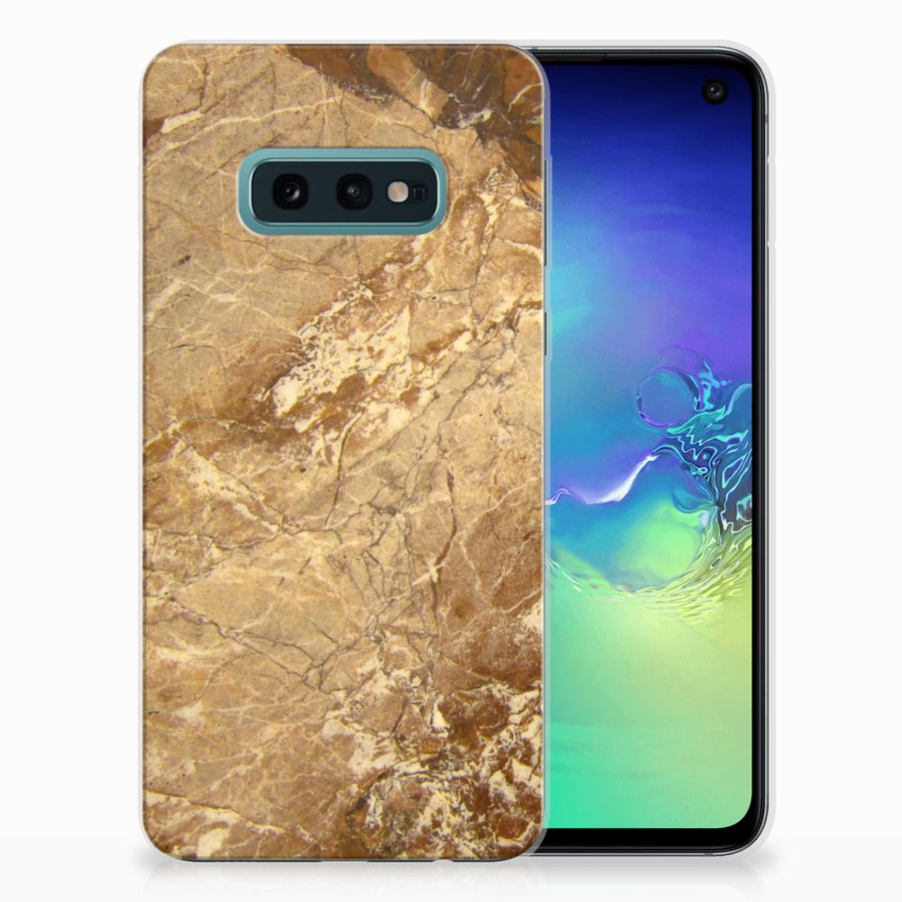 Samsung Galaxy S10e TPU Siliconen Hoesje Marmer Creme