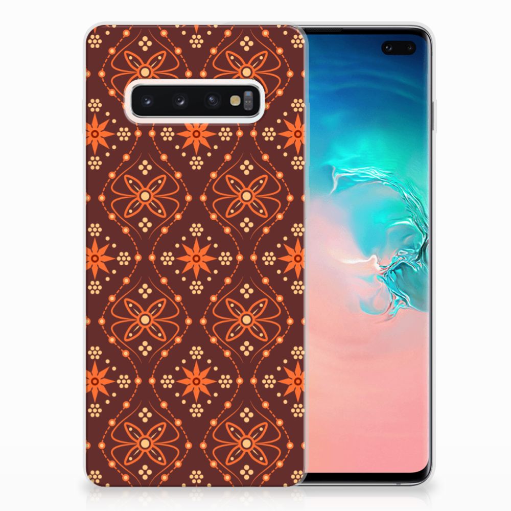 Samsung Galaxy S10 Plus TPU bumper Batik Brown