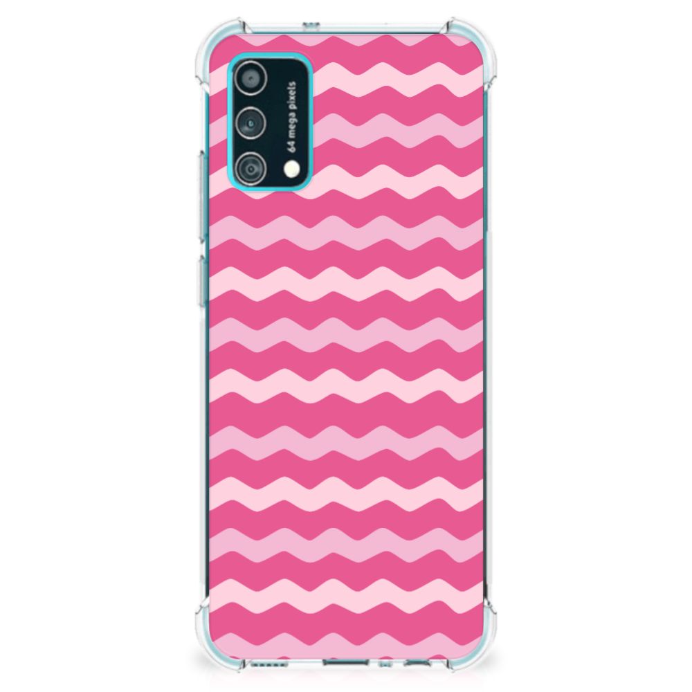 Samsung Galaxy M02s | A02s Doorzichtige Silicone Hoesje Waves Pink B2C Telecom