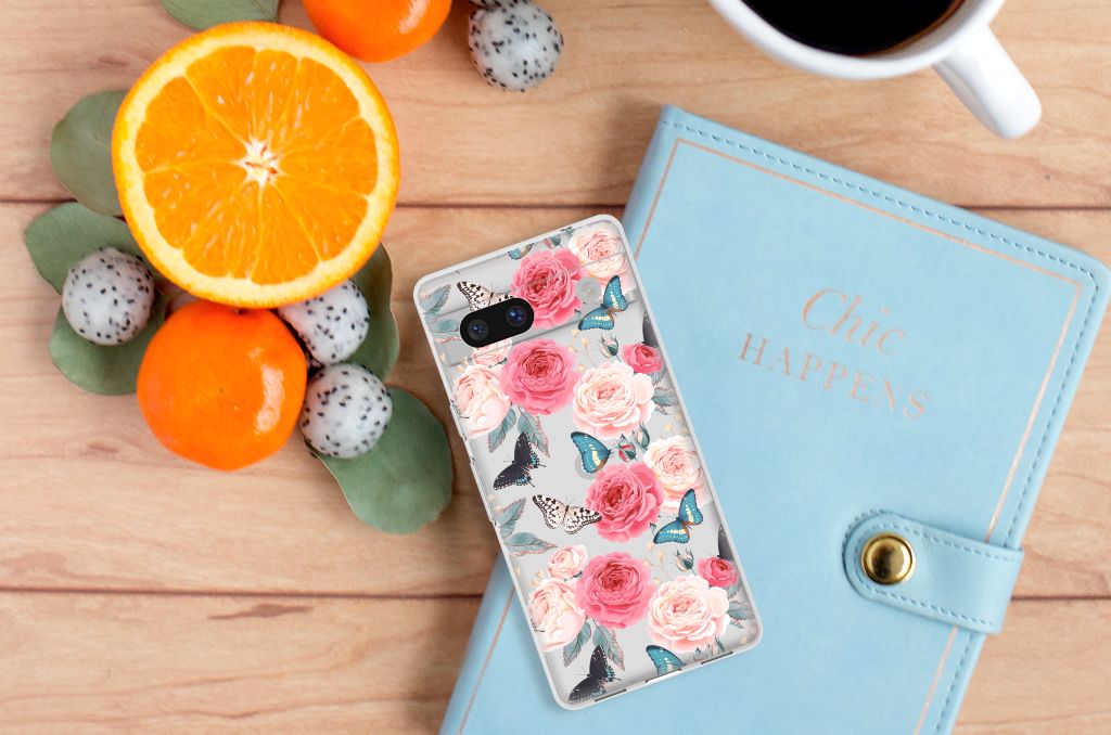 Google Pixel 7A TPU Case Butterfly Roses