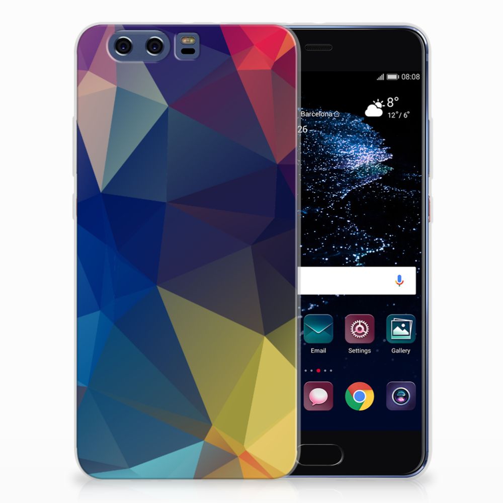 Huawei P10 Plus TPU Hoesje Polygon Dark