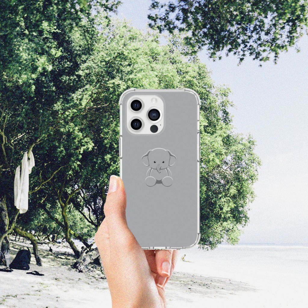 iPhone 13 Pro Max Stevig Bumper Hoesje Grijs Baby Olifant - B2C Telecom