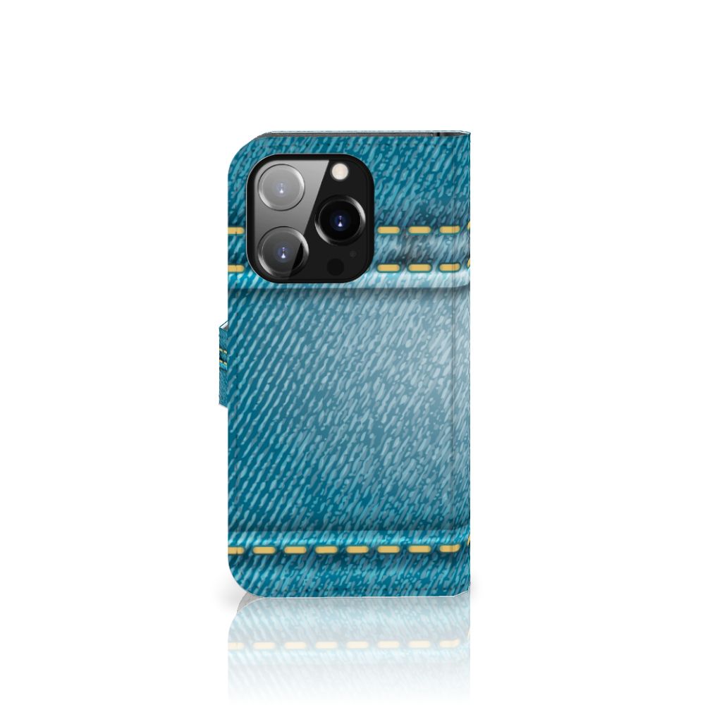 iPhone 14 Pro Wallet Case met Pasjes Jeans