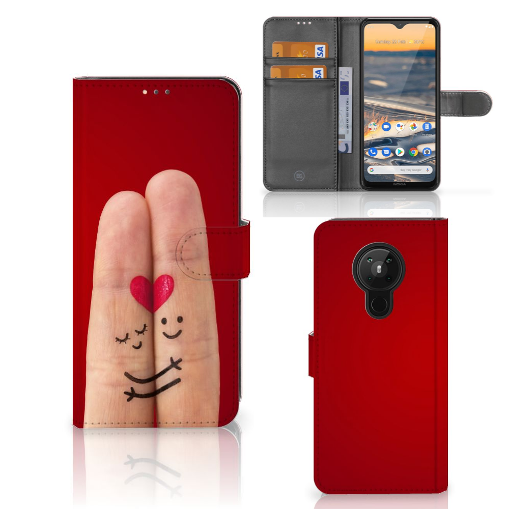 Nokia 5.3 Wallet Case met Pasjes Liefde - Origineel Romantisch Cadeau