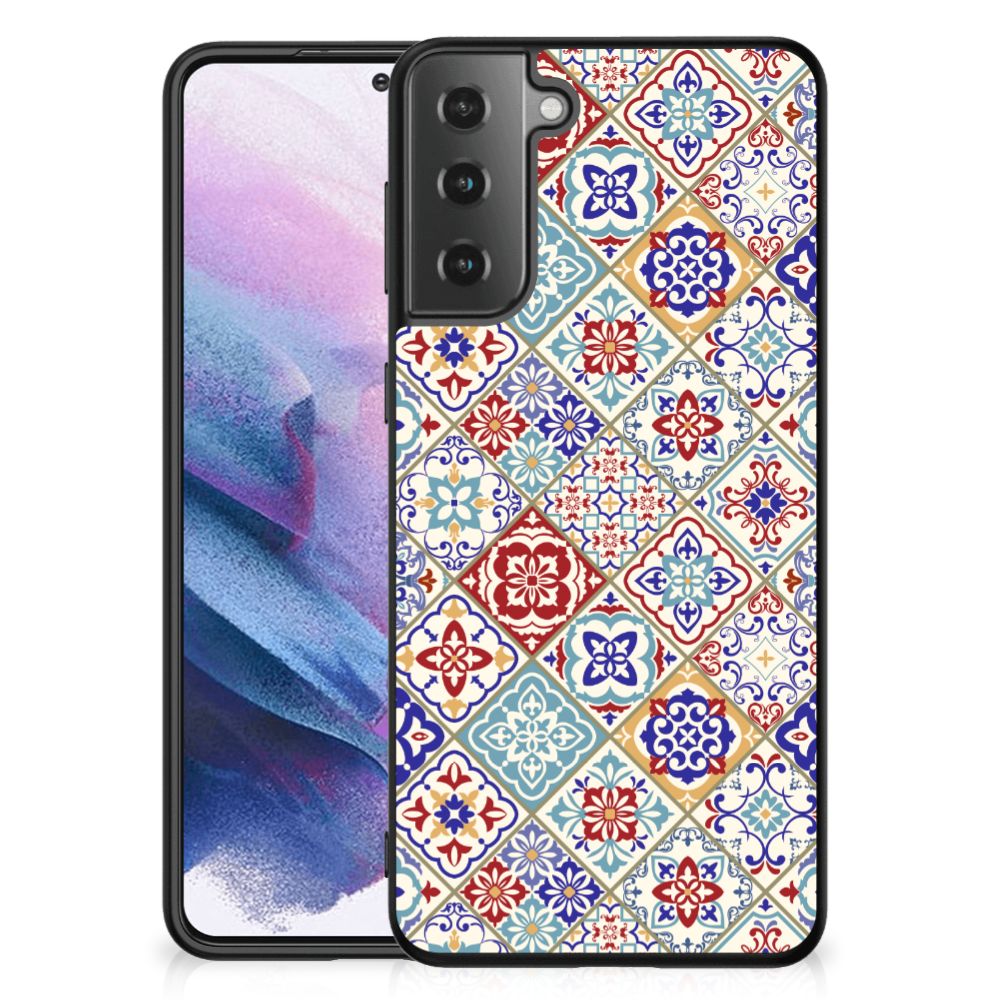 Samsung Galaxy S21 Plus Marmeren Print Telefoonhoesje Tiles Color