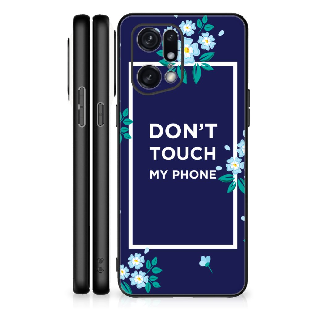 OPPO Find X5 Pro Telefoon Hoesje Flowers Blue DTMP