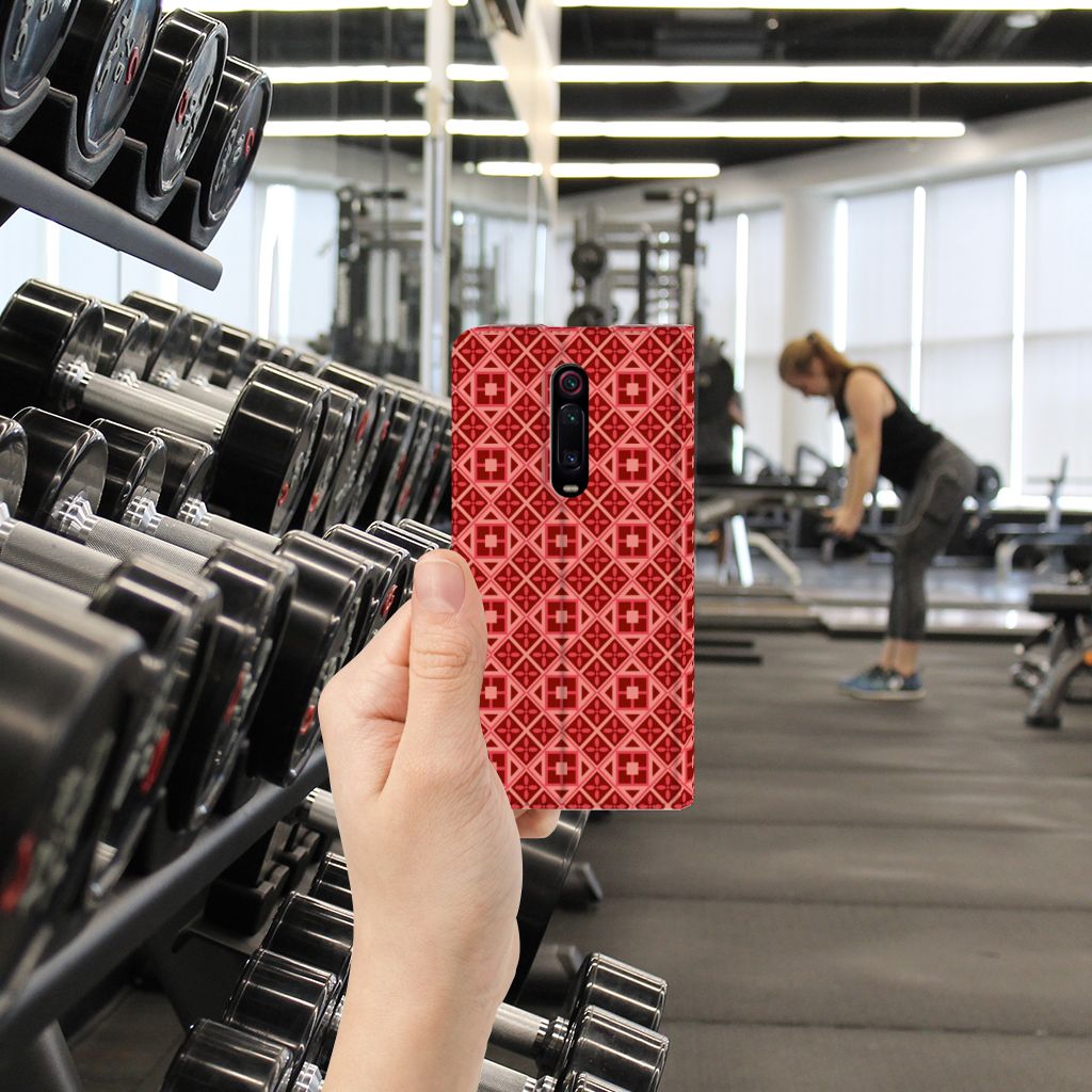 Xiaomi Redmi K20 Pro Hoesje met Magneet Batik Rood - B2C Telecom