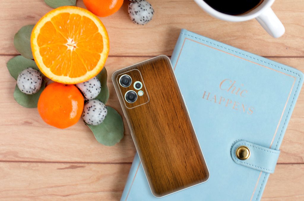 OnePlus Nord CE 2 Lite Bumper Hoesje Donker Hout