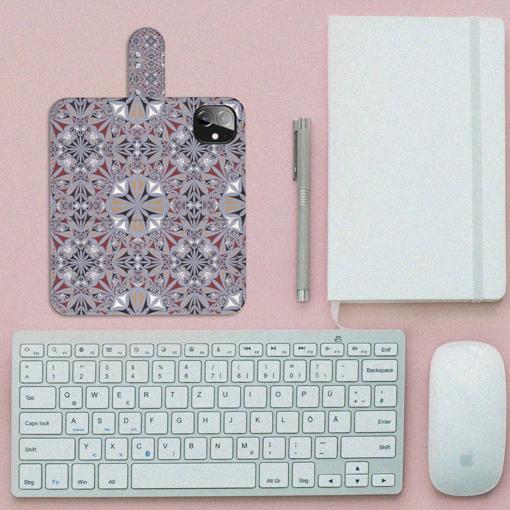 Apple iPhone 12 Mini Bookcase Flower Tiles