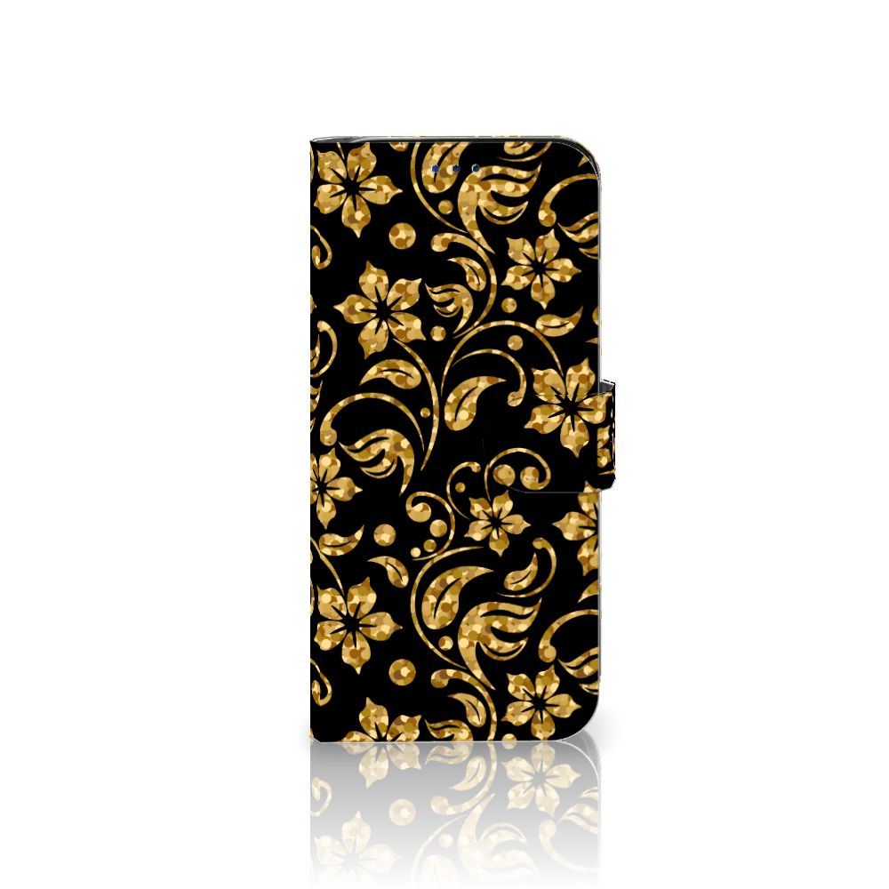 Samsung Galaxy A30 Hoesje Gouden Bloemen