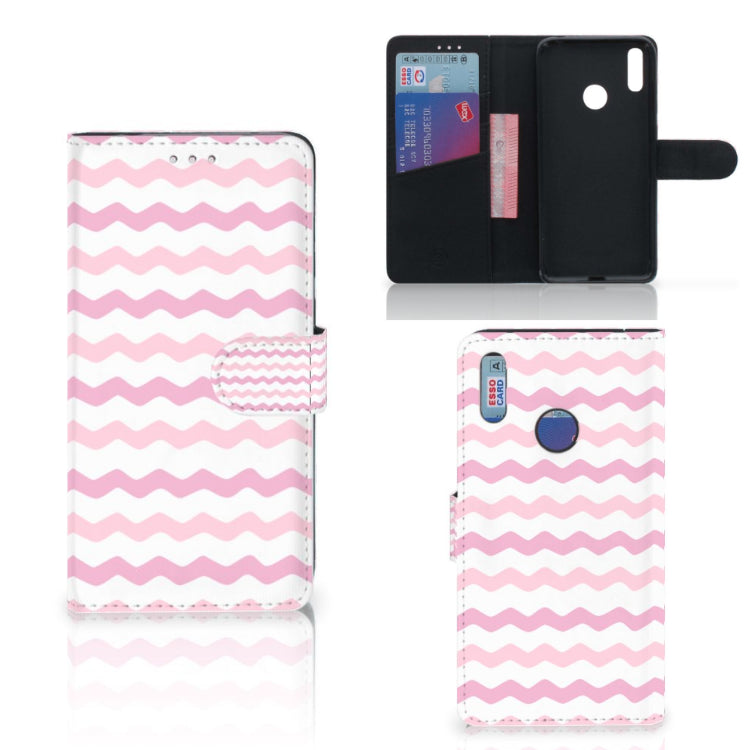 Huawei Y7 (2019) Telefoon Hoesje Waves Roze