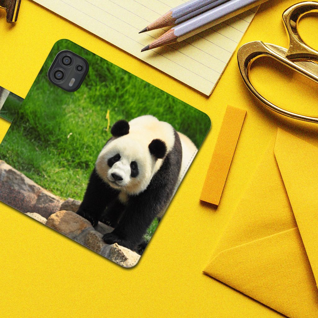 Motorola Edge 20 Lite Telefoonhoesje met Pasjes Panda
