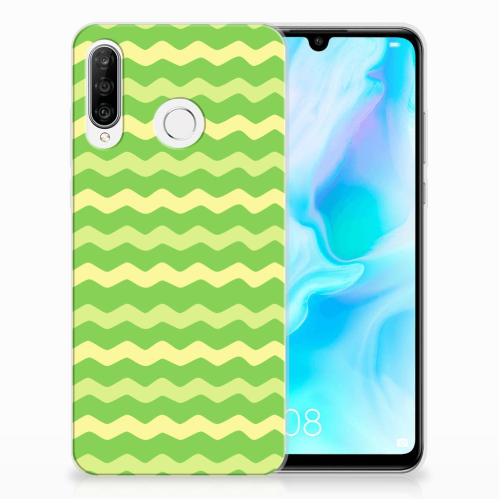 Huawei P30 Lite TPU bumper Waves Green