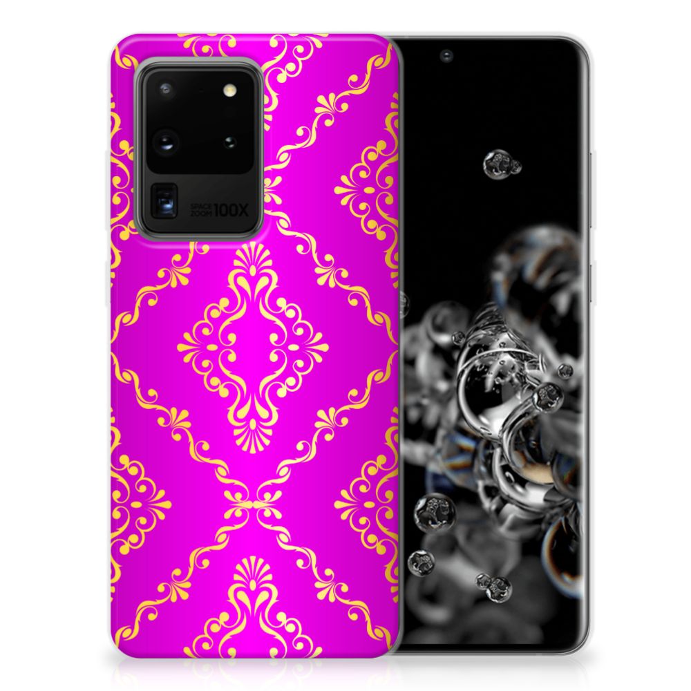 Siliconen Hoesje Samsung Galaxy S20 Ultra Barok Roze B2C Telecom