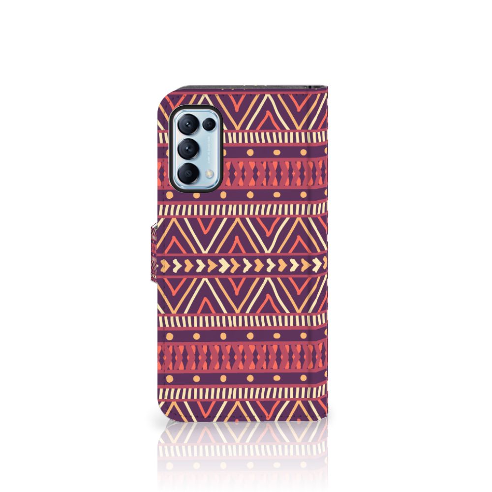 OPPO Find X3 Lite Telefoon Hoesje Aztec Paars