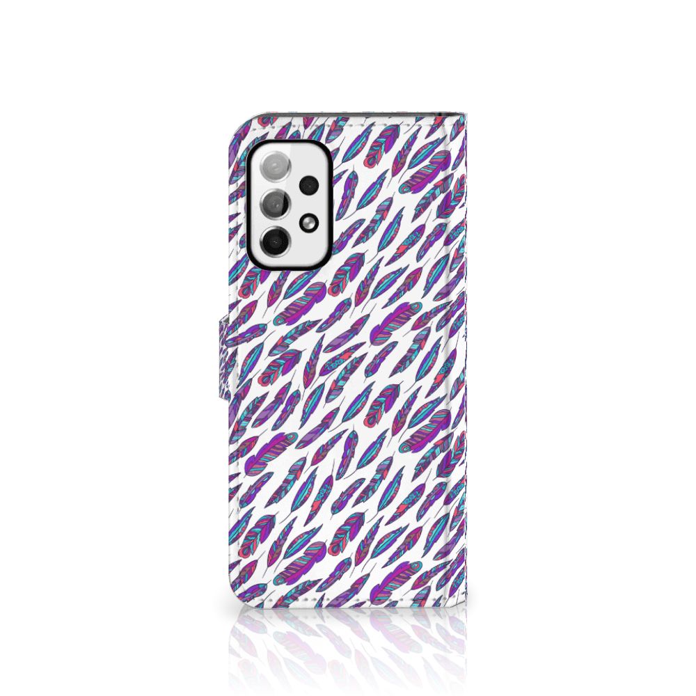Samsung Galaxy A73 5G Telefoon Hoesje Feathers Color