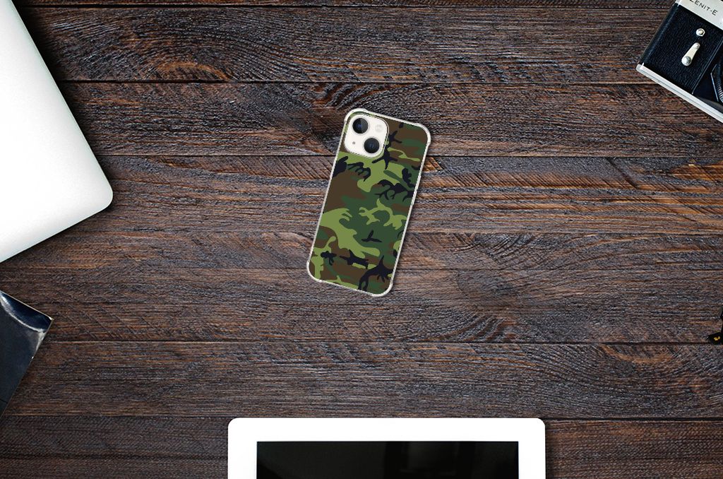 iPhone 13 Doorzichtige Silicone Hoesje Army Dark B2C Telecom