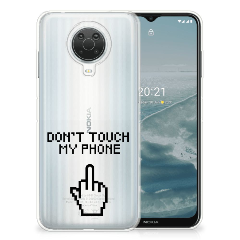 Nokia G20 | G10 Silicone-hoesje Finger Don't Touch My Phone