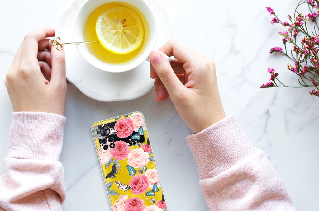 Xiaomi Poco X4 Pro 5G TPU Case Butterfly Roses B2C Telecom