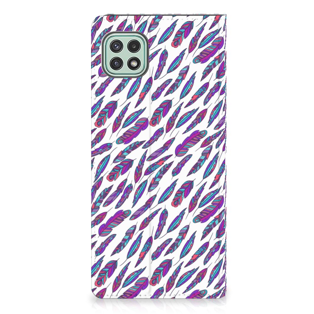 Samsung Galaxy A22 5G Hoesje met Magneet Feathers Color - B2C Telecom