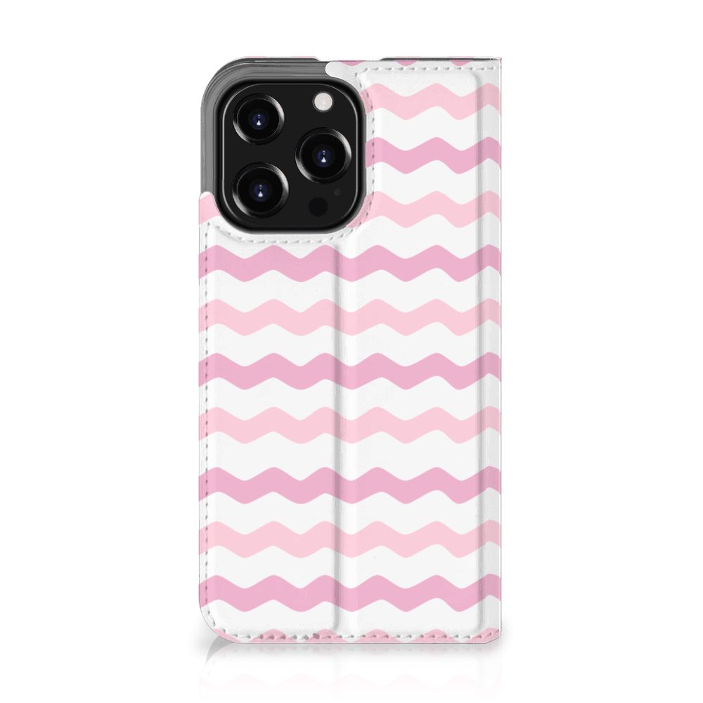 iPhone 13 Pro Hoesje met Magneet Waves Roze - B2C Telecom