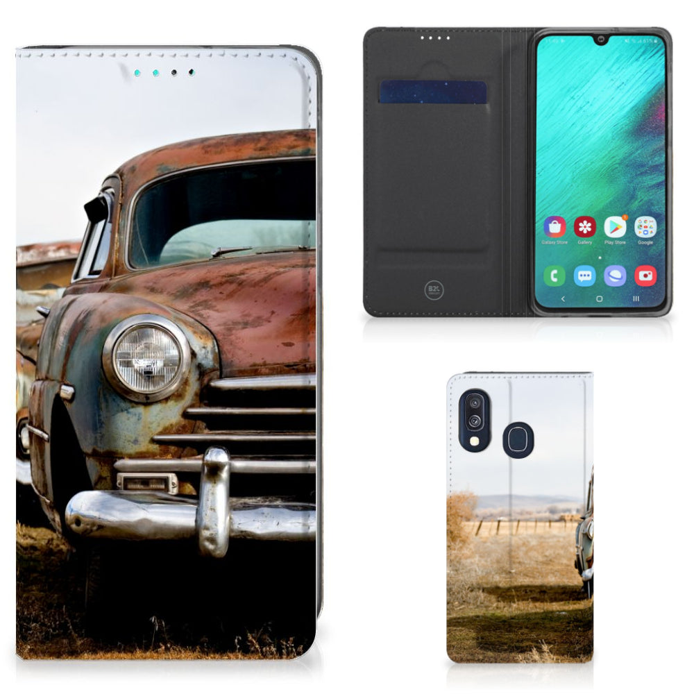 Samsung Galaxy A40 Stand Case Vintage Auto