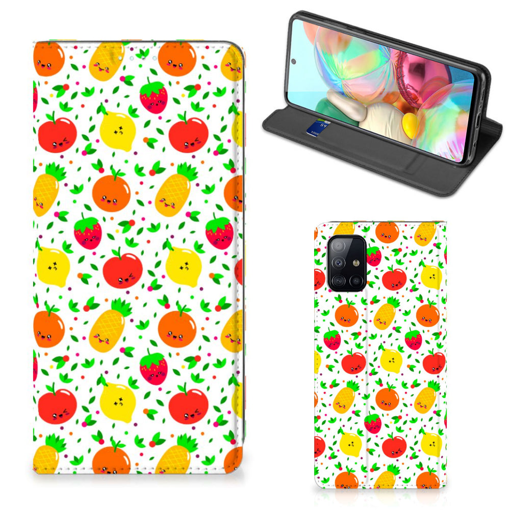 Samsung Galaxy A71 Flip Style Cover Fruits