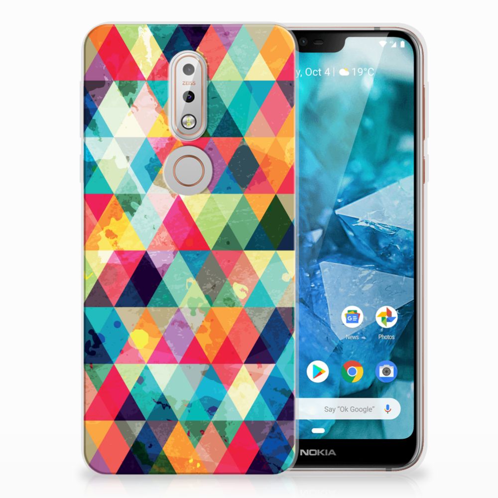 Nokia 7.1 TPU bumper Geruit