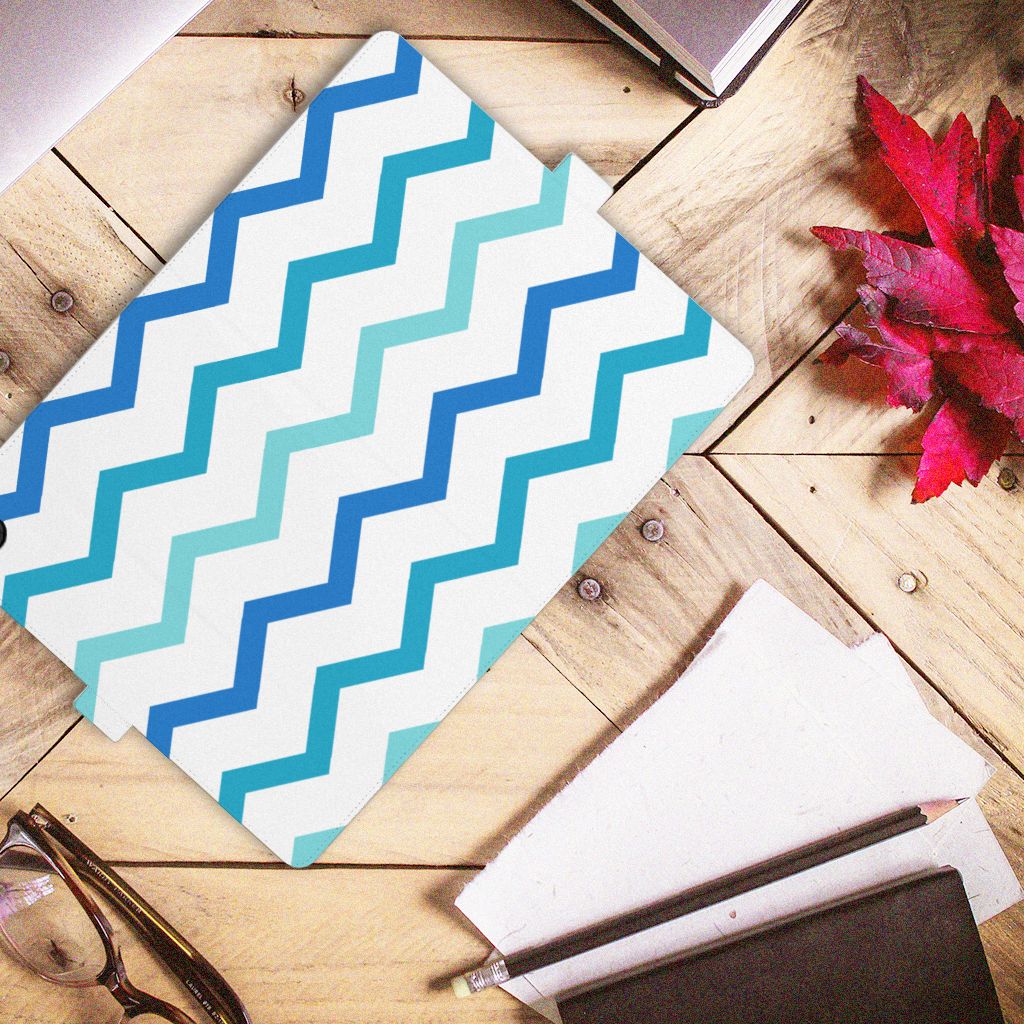 Samsung Galaxy Tab A8 2021/2022 Tablet Hoes Zigzag Blauw