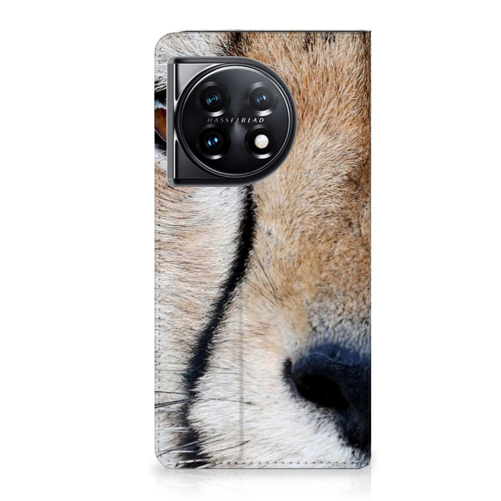 OnePlus 11 Hoesje maken Cheetah met close-up van jachtluipaard op telefoonhoesje.