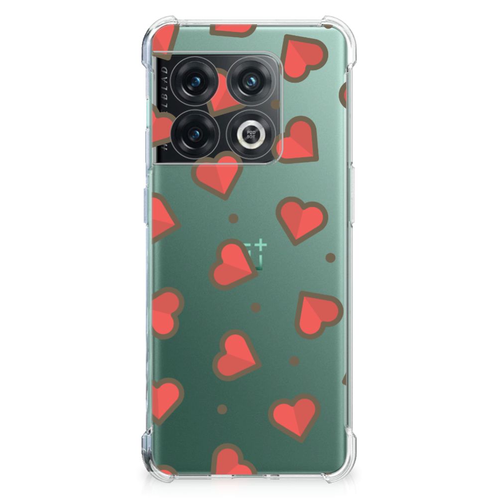 OnePlus 10 Pro Doorzichtige Silicone Hoesje Hearts