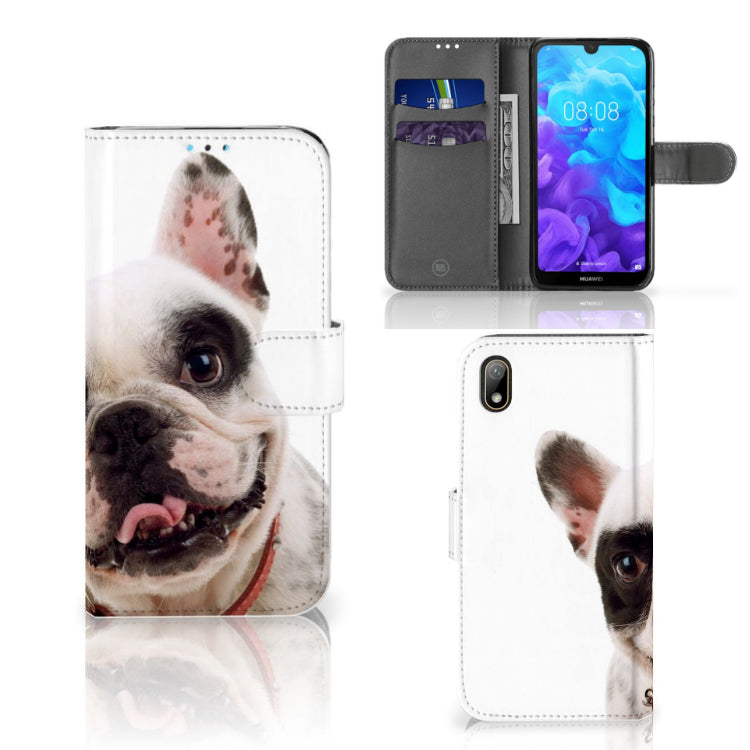 Huawei Y5 (2019) Telefoonhoesje met Pasjes Franse Bulldog