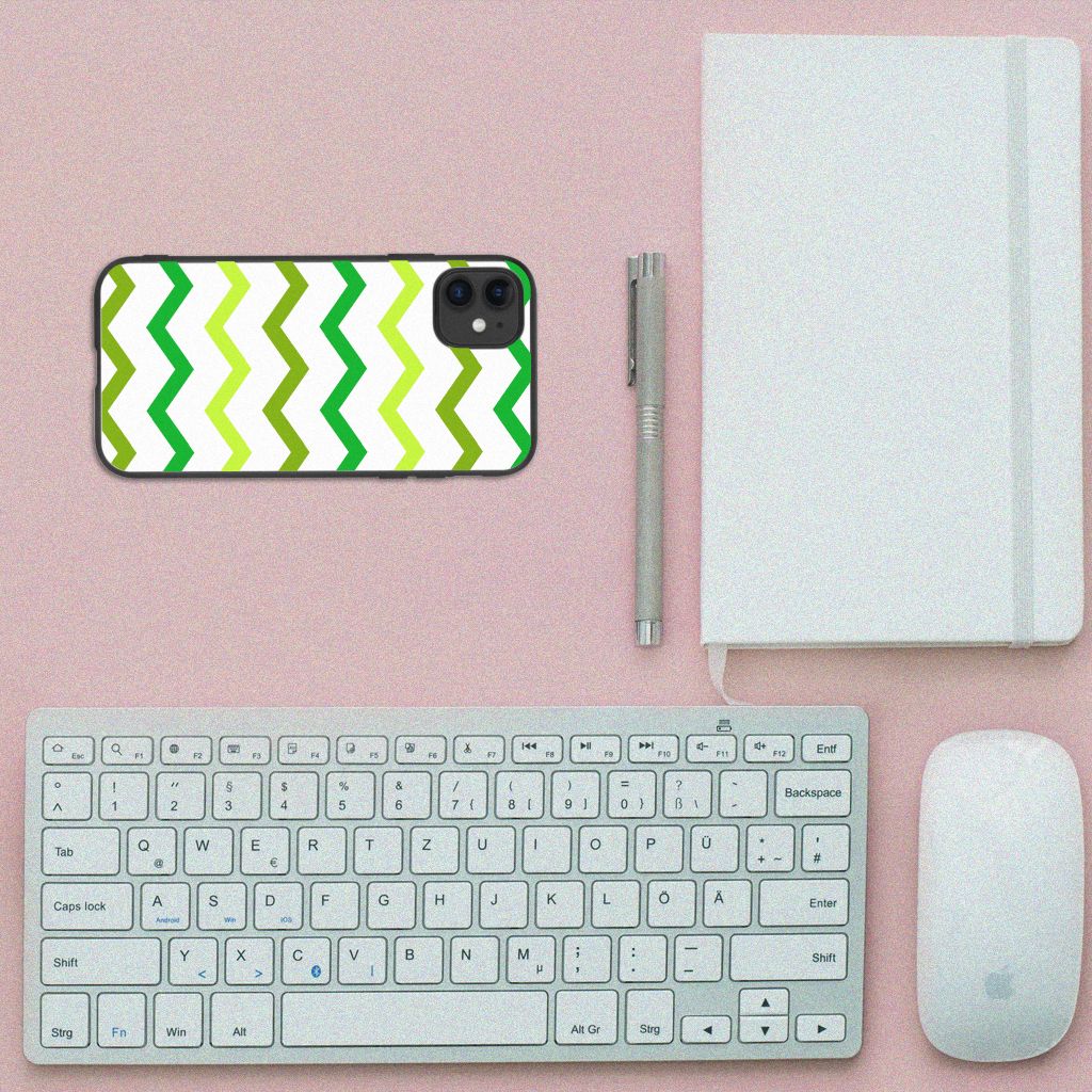 iPhone 11 Back Case Zigzag Groen B2C Telecom