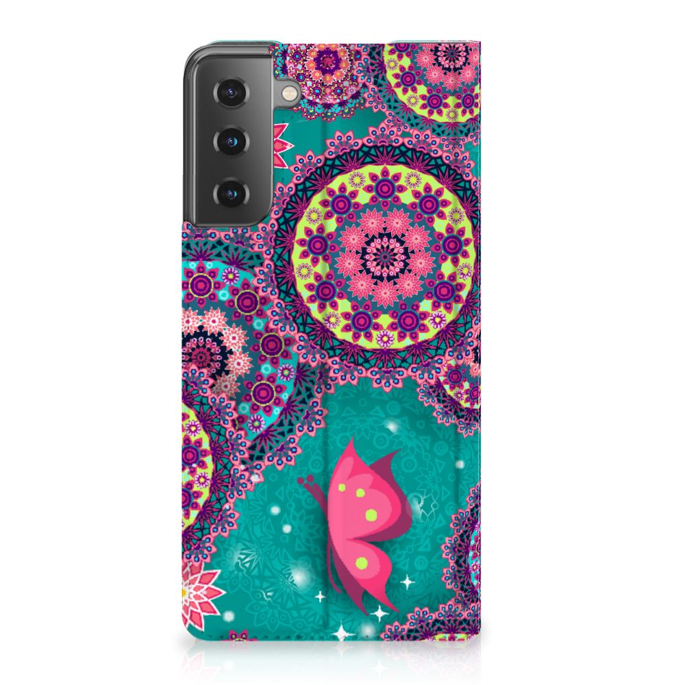 Samsung Galaxy S21 Plus Bookcase Cirkels en Vlinders - B2C Telecom