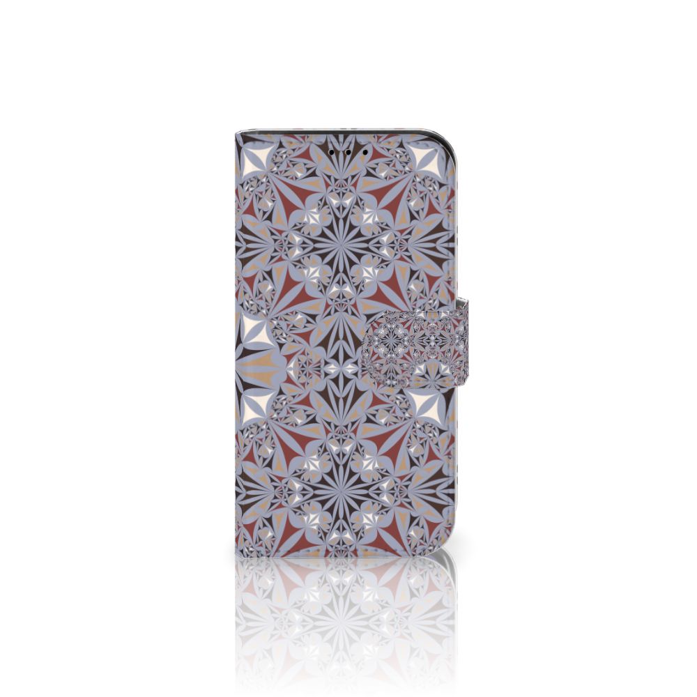 iPhone 13 Mini Bookcase Flower Tiles