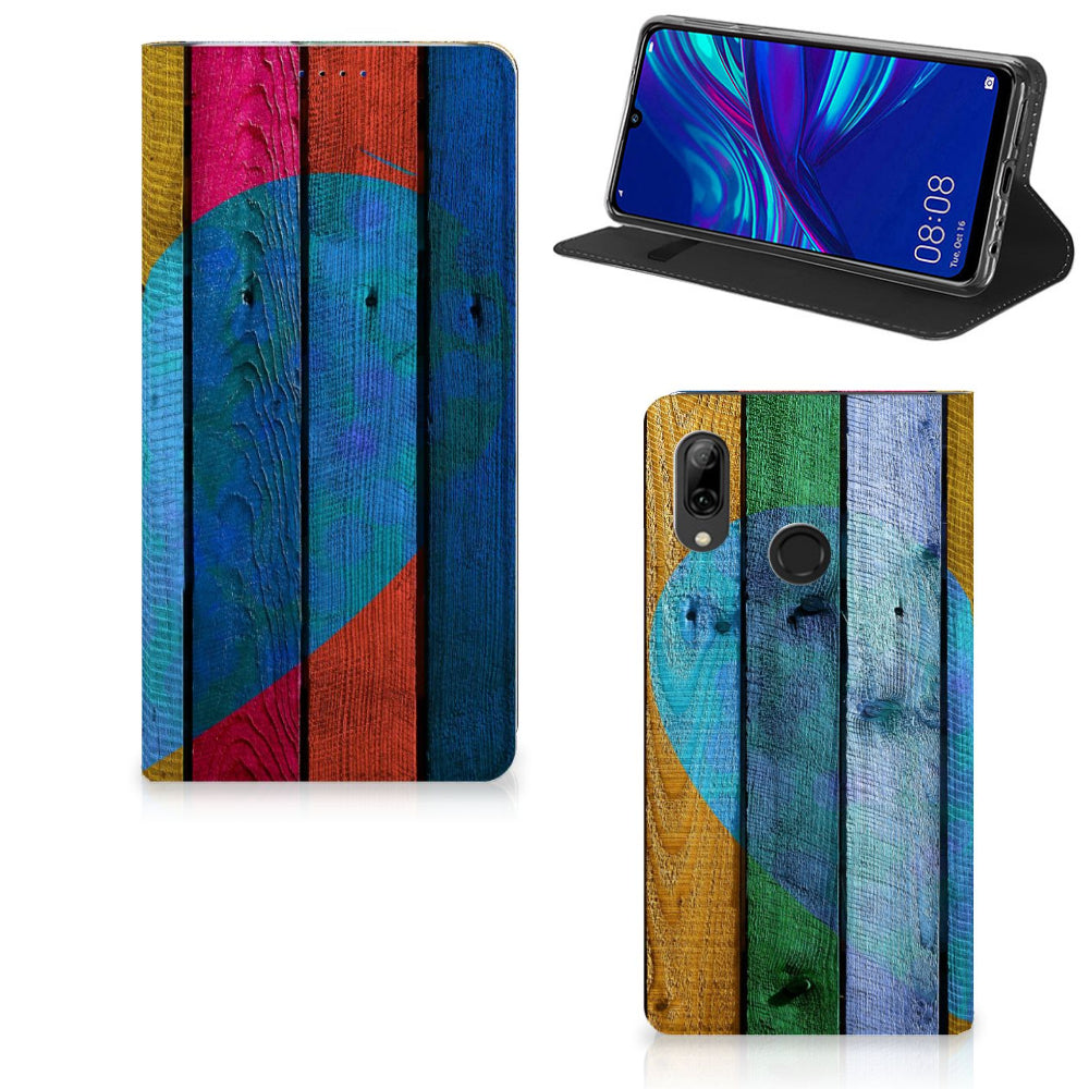 Huawei P Smart (2019) Book Wallet Case Wood Heart - Cadeau voor je Vriend