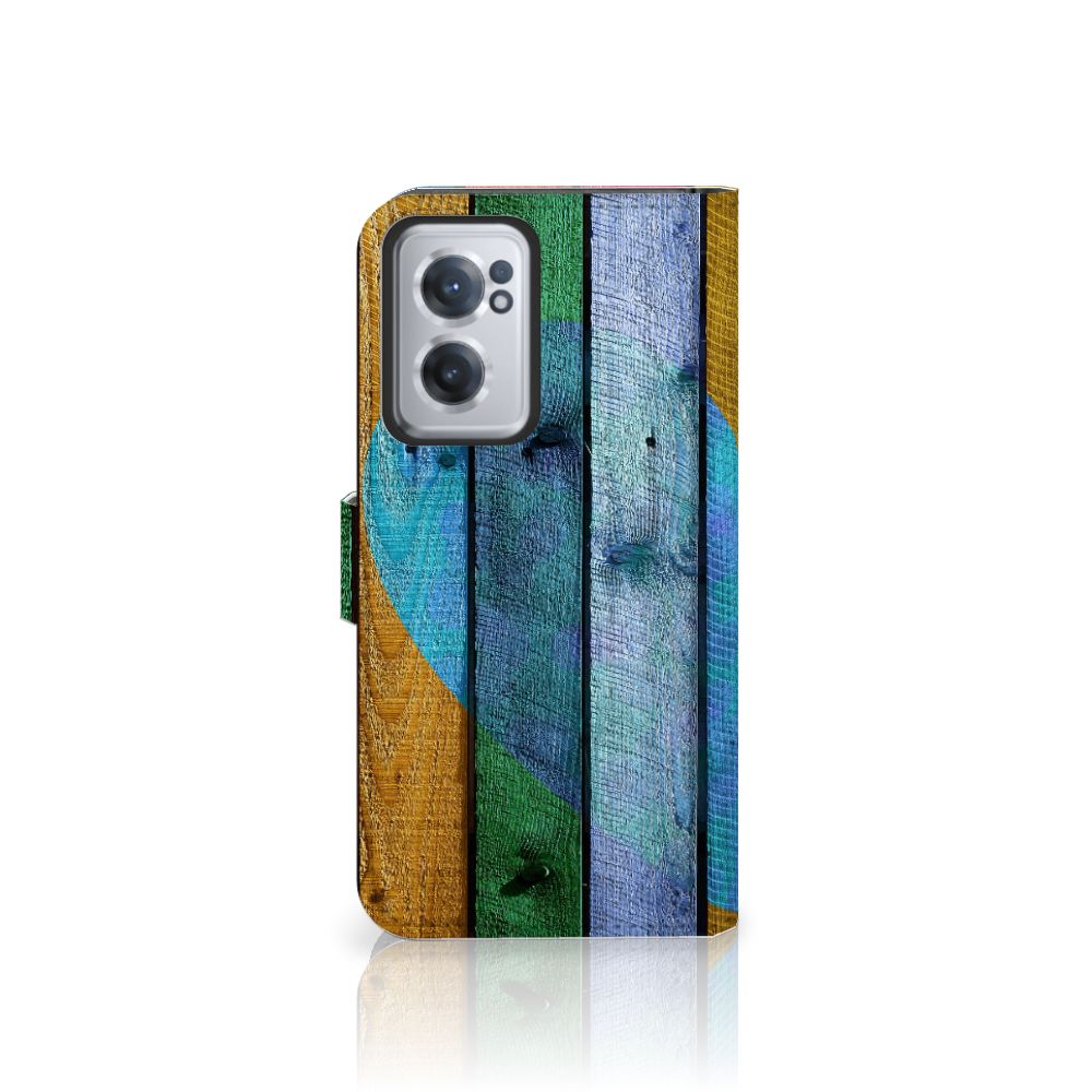 OnePlus Nord CE 2 Book Style Case Wood Heart - Cadeau voor je Vriend