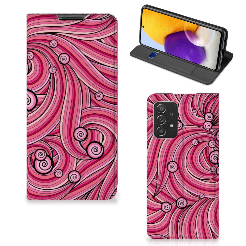 Samsung Galaxy A72 (5G/4G) Bookcase Swirl Pink