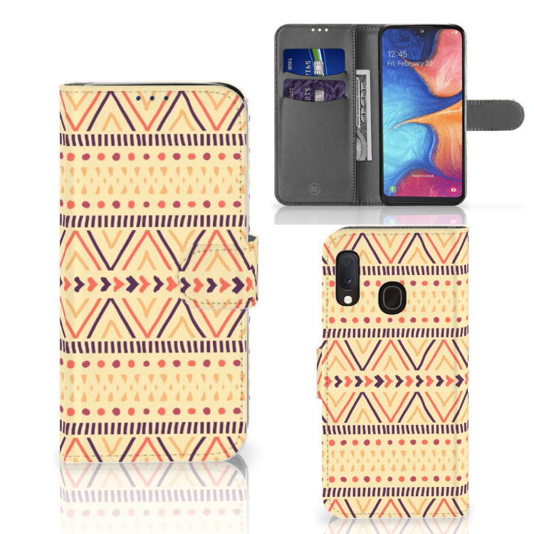 Samsung Galaxy A20e Telefoon Hoesje Aztec Yellow