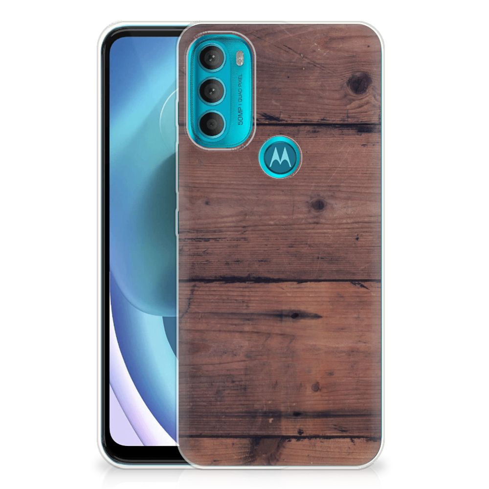 Motorola Moto G71 5G Bumper Hoesje Old Wood