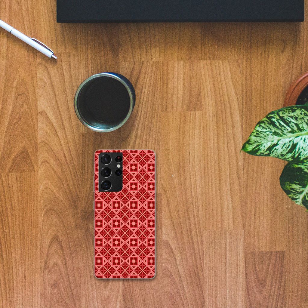 Samsung Galaxy S21 Ultra TPU bumper Batik Rood B2C Telecom