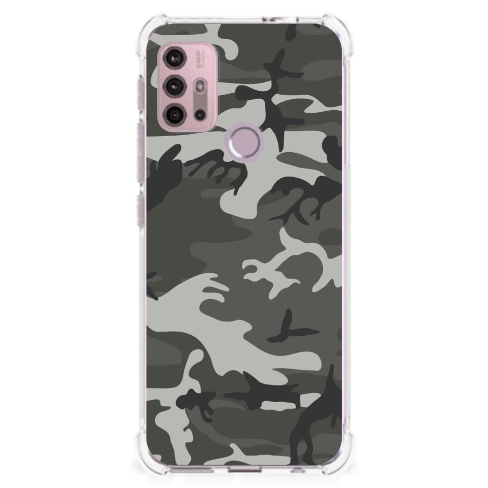 Motorola Moto G30 | G20 | G10 Doorzichtige Silicone Hoesje Army Light