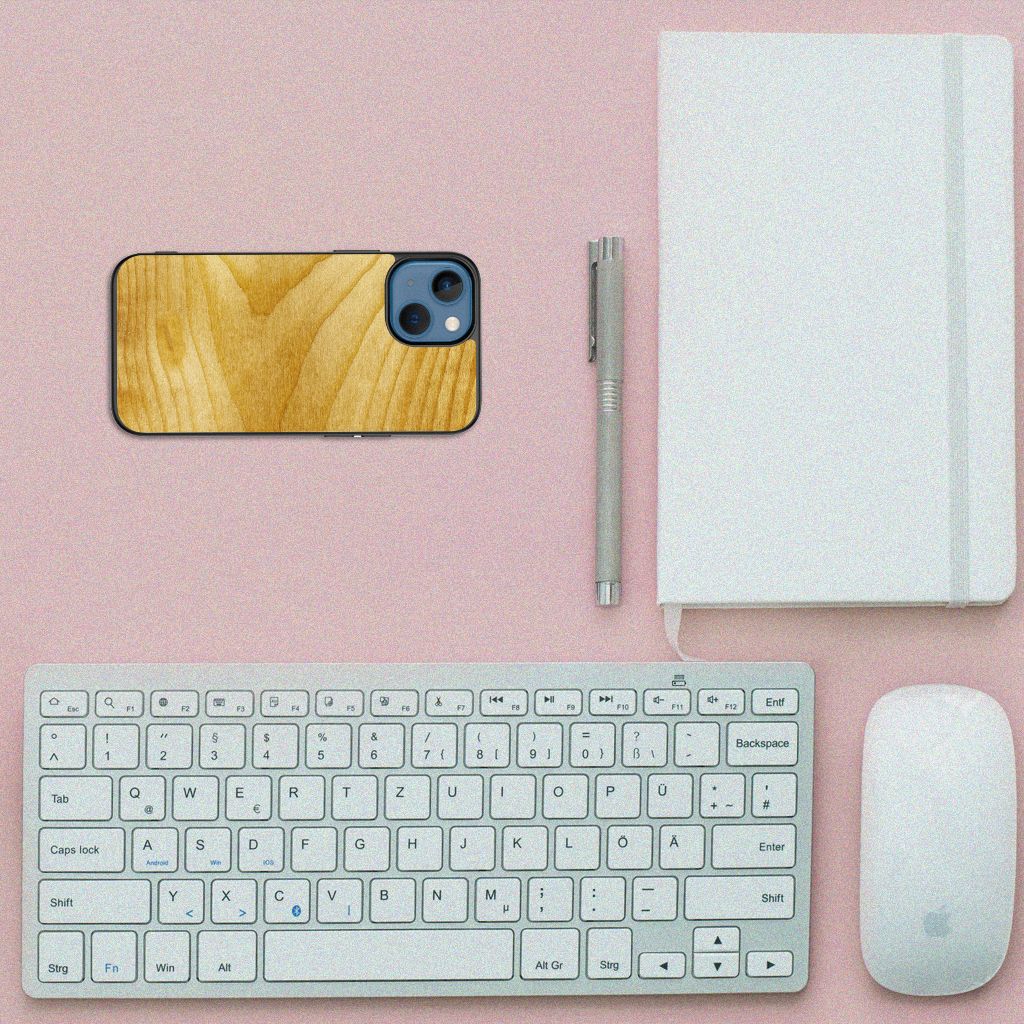Apple iPhone 13 mini Houten Print Telefoonhoesje Licht Hout B2C Telecom