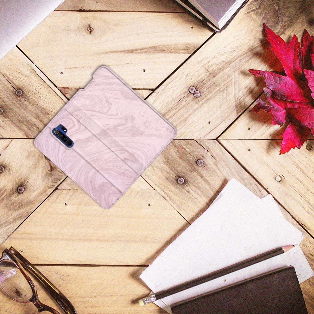 Xiaomi Redmi 9 Standcase Marble Pink - Origineel Cadeau Vriendin - B2C Telecom