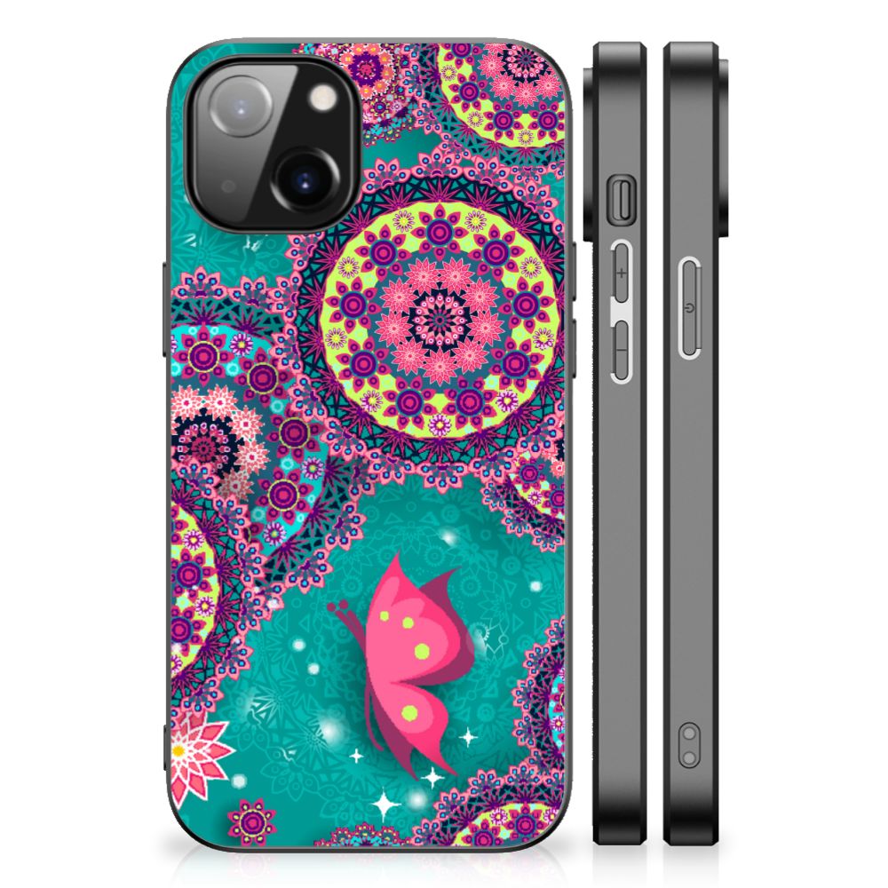 Apple iPhone 13/14 Leuk Telefoonhoesje Cirkels en Vlinders