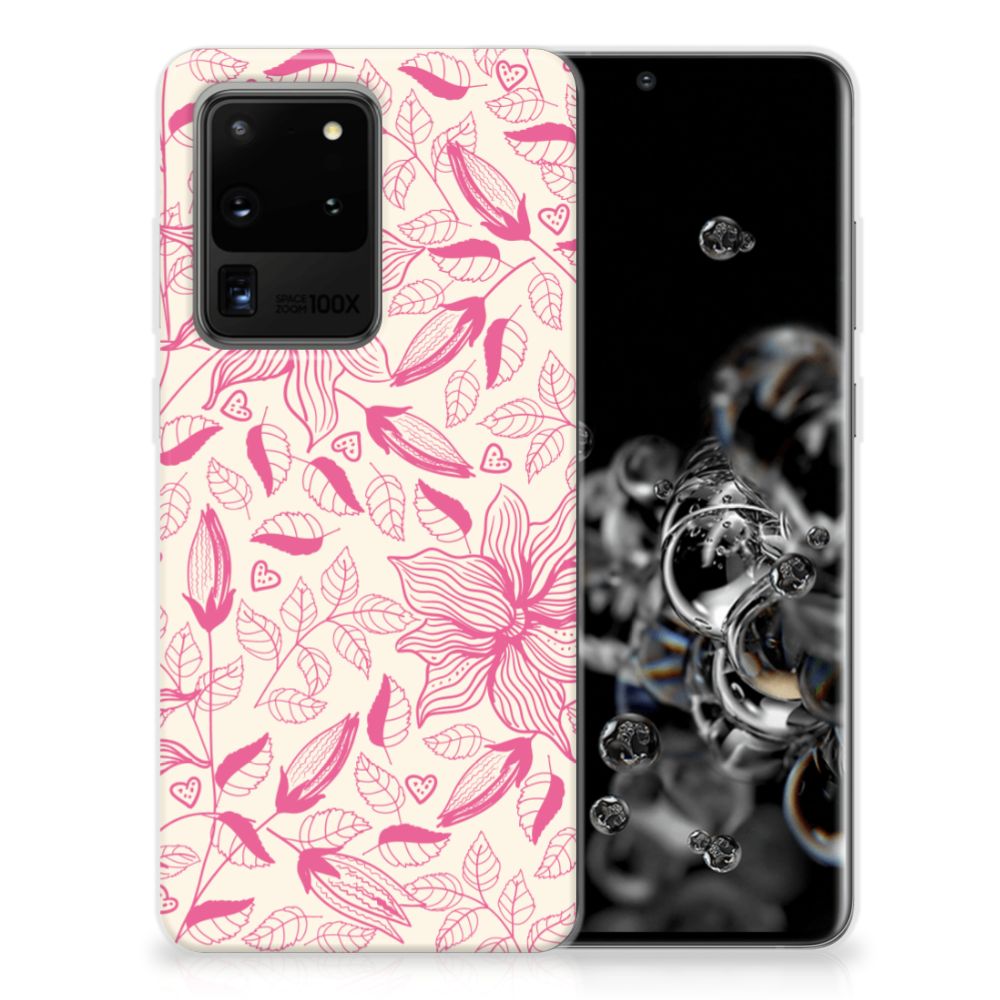 Samsung Galaxy S20 Ultra TPU Case Pink Flowers B2C Telecom