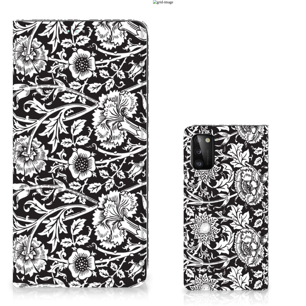 Samsung Galaxy A41 Smart Cover Black Flowers - B2C Telecom