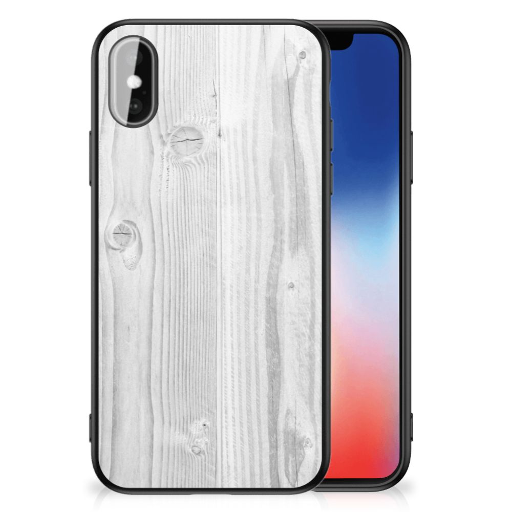 iPhone X | Xs Houten Print Telefoonhoesje White Wood