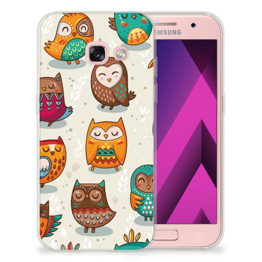 Samsung Galaxy A3 2017 TPU Hoesje Vrolijke Uilen